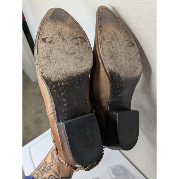 Freebird by Steven Evil Brown Leather Ankle Boot Bronze Hardwear Womens Size 9 - Picture 9 of 10